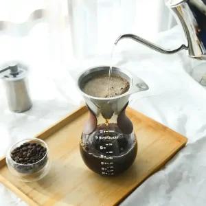 시노글라스 올인원 스텐 커피 드리퍼 서버 핸드드립세트 400ml SW01