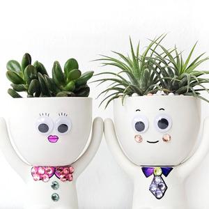 보석스티커 상상이 컬러링 화분 DIY키트 다육이 이오난사 틸란드시아 공기정화식물 만들기