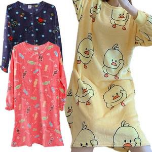 2장세트 에이치투 여성 보들보들 겨울 밍크 원피스 수면 잠옷