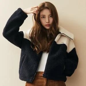 [게스][게스] [POP]온라인팝 배색 뽀글이 집업_SUZY ON4K5120