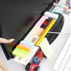 좁은책상 모니터부착 투명 선반 메모 보드판 메모접착 거치대 병원