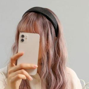 [BZJLMEWE_51EA]헤어 블랙 볼륨 예쁜 새틴 머리띠 새