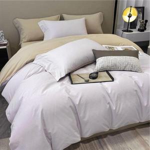 이불커버+매트커버+베개커버 Q/K 침구 호텔 세트 카멜+퍼플 3종 순면 침실인테리어