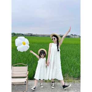 모녀 원피스 흰색 드레스 기념촬영 패밀리룩 빅사이즈