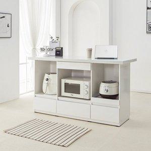 [아이앤][착불]스테른 아일랜드 식탁 4서랍 대리석 홈바 1400