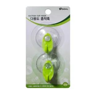 B연두 플라스틱고리 흡착 후크행거 2P (WFHU2NC)