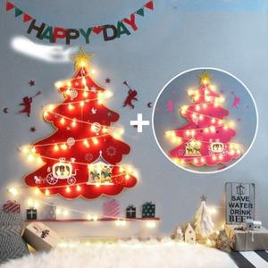 더원스토리 크리스마스 투컬러벽트리_레드핑크 트리 장식 소품 전구