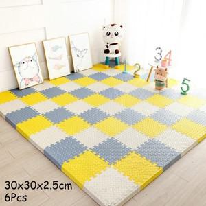 6Pcs 2.5cm 두꺼운 지그 소 퍼즐 어린이를위한 놀이 매트 부드러운 방음 게임 매트 크롤링 어린이 놀이 영