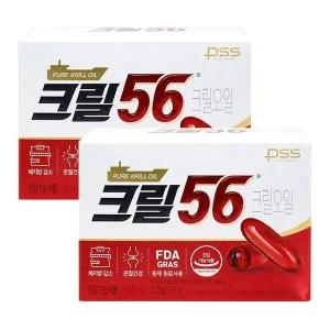 펄세스 크릴오일 크릴56 1000mgX30캡슐X2팩