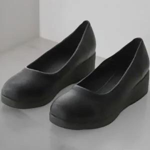 [하프클럽/]여성 우아한 키높이 블랙 통굽 구두