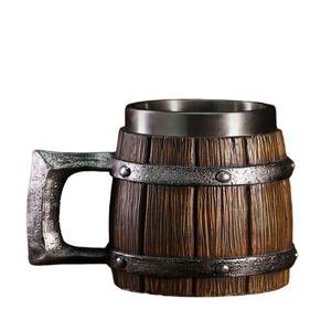 바이킹 통나무 맥주잔 나무 버킷 북유럽 캠핑 머그 나무통