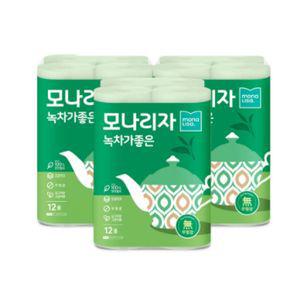 모나리자 녹차가좋은 3겹 30M 12롤 3개 총36롤 천연펄프 화장지 휴지