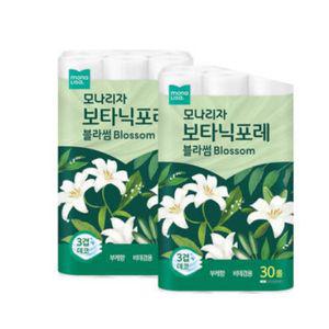 모나리자 보타닉포레 블라썸(부케향) 3겹 27M 30+30롤 총 60롤 화장지