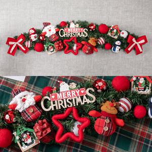 크리스마스 장식 가랜드 센터피스 체크별 산타 A 100cm 소품 테이블 벽걸이 데코