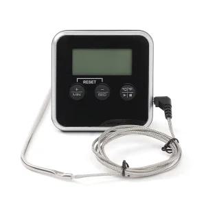 HGE 쿠킹 타이머 요리 온도 측정기 블랙 조리 시간 알람 시계 요리 온도계 고기 온도 측정기