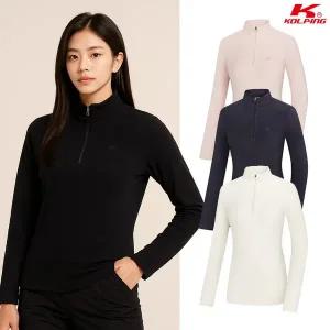 [콜핑] 여성 겨울 초극세 폴라플리스 보온 등산 긴팔 반집업 티셔츠 KSC047TT0W