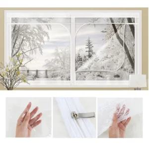 환기되는 지퍼형 투명 창문방풍비닐 200x165 외풍차단 틈새막이 냉방효율 난방비절약 물기흡수 추천