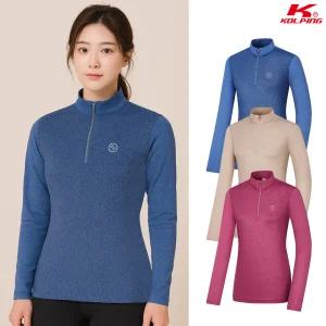 콜핑 2003TK414W 멜란지 패턴 스판 겨울 등산 집업 긴팔 기모티셔츠