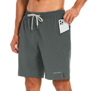 HODOSPORTS 남성 수영 트렁크 없음 메시 라이너 보드 반바지 9인치 퀵 드라이 수영복 지퍼 포켓 포함