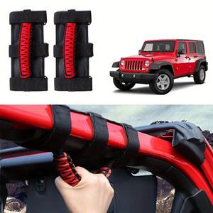 지프 랭글러 YJ TJ JK JL 스포츠 사하라 프리덤 루비콘 X & 무제한용 금속 버클 파라코드 그립이 롤 바 그랩 핸들