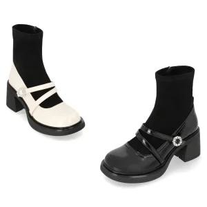 엘칸토 인텐스 여성 메리제인 삭스 플랫폼 앵클 부츠 6cm LCWA78I54V