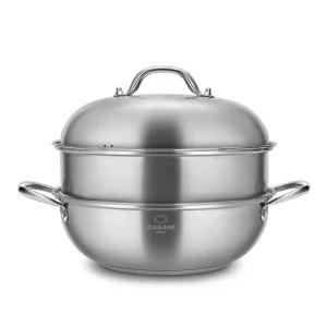 까사니 인덕션겸용 올스텐 돔형 2단 찜냄비 28cm 주방용품 찜판 찜기 스티머 찜스티머 뚜껑 덮개 냄비뚜껑
