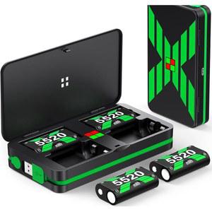 Xbox 컨트롤러용 고속 충전 배터리 팩, Xbox One/Xbox Series X|S/Xbox One S|X/Xbox One 엘리트 컨트롤러 액세서리에 호환되는 4x6240mWh(2600mAh) 충전식 배터리