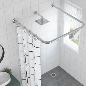 키밍 욕실 샤워커튼봉 ㄷ자 코너 곡선봉 100cm 실버_23368430