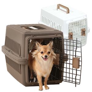 아이리스 에어트래블 캐리어(소) 화이트/브라운 ATC-530 애견 켄넬 강아지 플라스틱 이동장