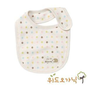 위드오가닉 오가닉 신생아 턱받이 파스텔도트