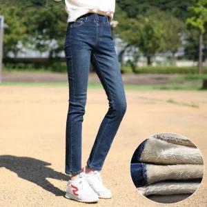 동대문스타일 여자 겨울청바지 노멀워싱 밴딩 슬림일자 본딩청바지 OB002(기모)
