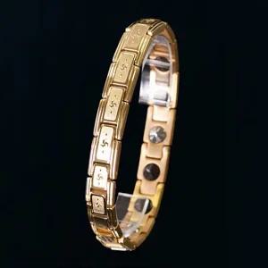 사노피아 알로하 게르마늄 티타늄 자석 팔찌 골드