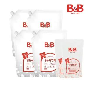 [비앤비][증정] 유아 섬유유연제 베르가못 리필 1500ml X4개 (+유연제800ml 2개증정)
