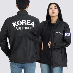로카바람막이 ROKAF 공군 검정 군인 군용 군대 재킷