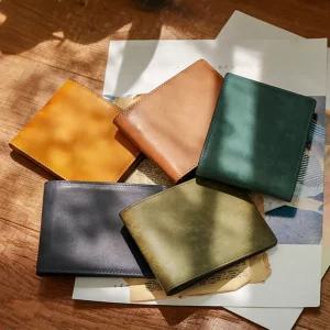 마뜨 이태리 베지터블 천연 소가죽 푸에블로 남자 남성 슬림 반지갑 지갑 5컬러 - 이니셜 각인 가능