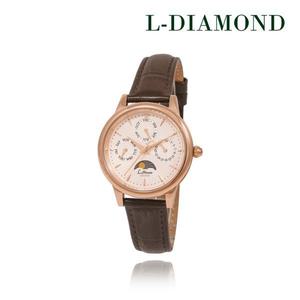로이드 L-DIAMOND 문페이즈 커플 여성 가죽시계 LL2M20V04IGR