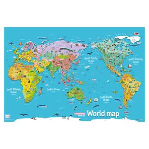 에이든 키즈 세이펜 세계지도 - 647개음성 대형 코팅 어린이 유아 여행 세계 지도 보기