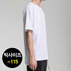 남녀공용 레이어드 티 옆 트임 오버핏 박스티 롱 티셔츠 반팔 빅사이즈