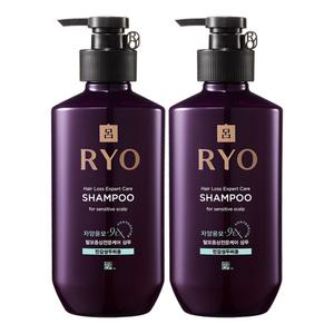 려 자양윤모 9ex 탈모전문케어 샴푸 민감성 400ml 2개