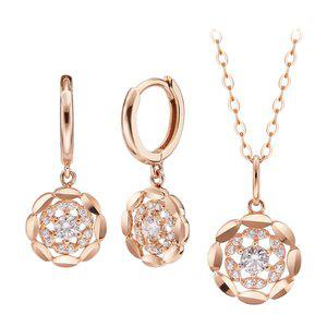 [골드리아] 14k/18k 블루밍리스 여성 목걸이 귀걸이 세트