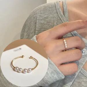 히피드 심플 미니 진주 포인트링 반지