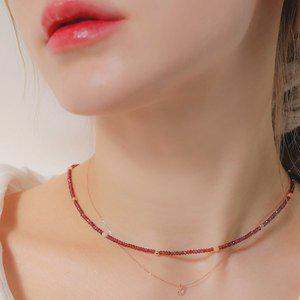 [제이로렌] 가넷 그린오닉스 스피넬 목걸이 N01051