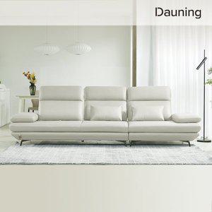 [다우닝]플랫 4인 스윙 전체 통가죽 소파