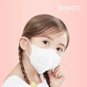 아이코코 KFAD 비말차단 마스크 50매 [화이트/블랙] [소형M 6∼8세]