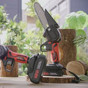 홈박스 무선 강철 전기톱 충전식 배터리 나무자르는 기계 체인톱 가정용 소형