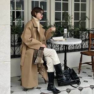 핫핑 [LOVB] L-1328 오버핏 더블울코트