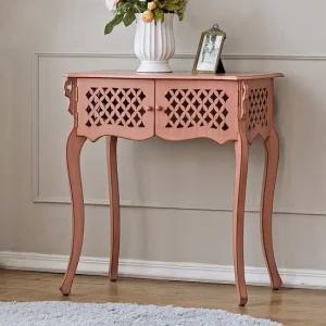 허니와이드램프테이블 콘솔협탁 엔틱핑크