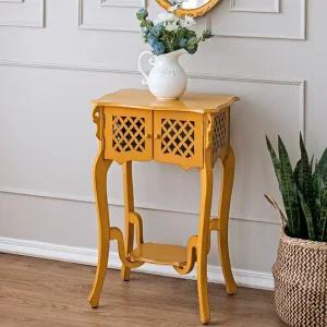 허니램프테이블 콘솔협탁 엔틱옐로우