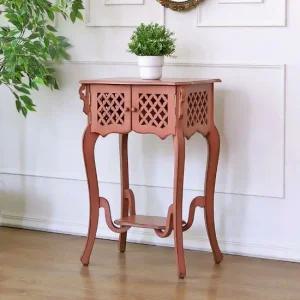 허니램프테이블 원목콘솔 엔틱핑크