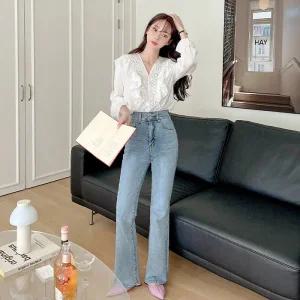 [코코블랑] 투버튼 하이 부츠컷 팬츠(길이선택)